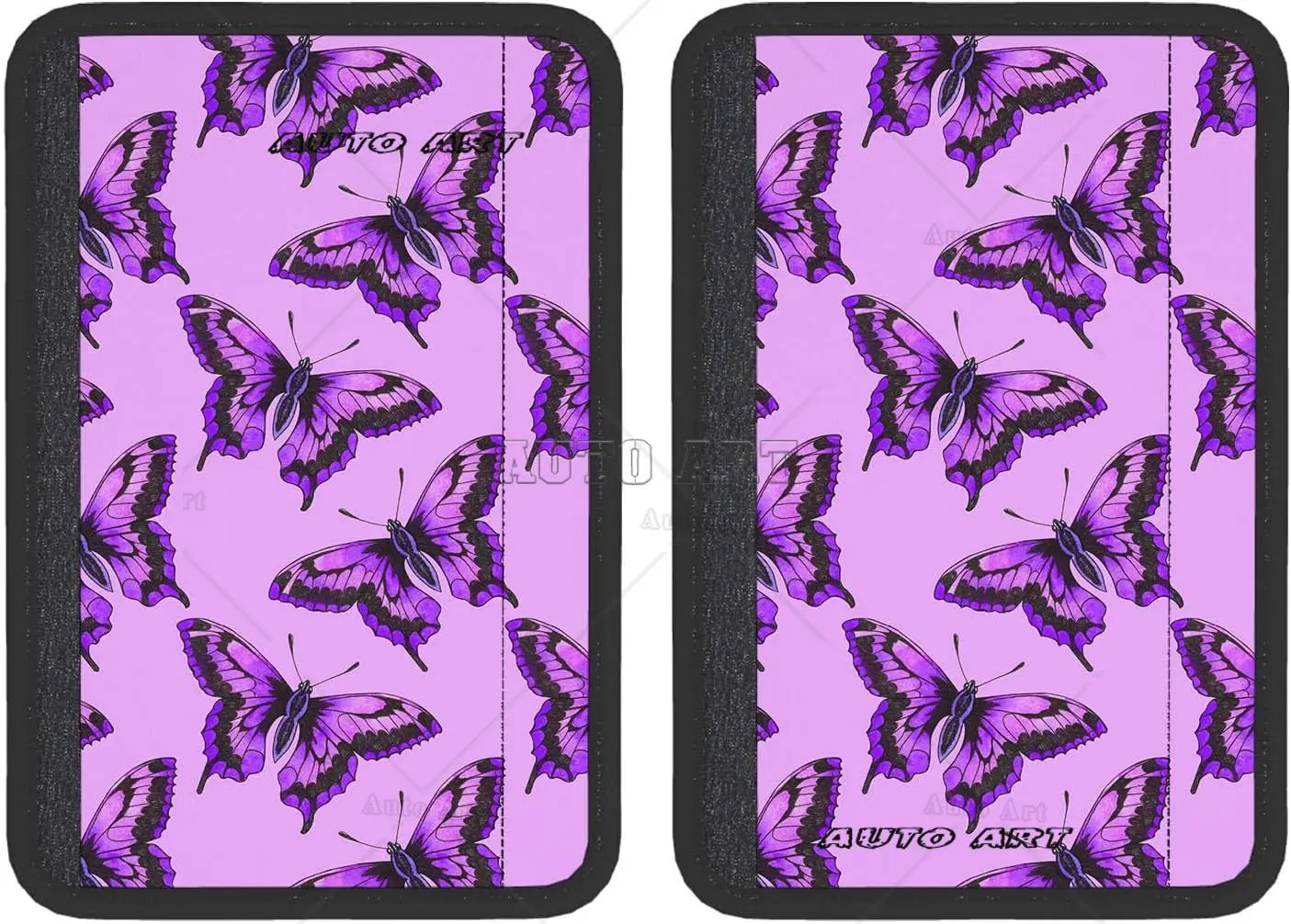 Purple Butterfly Seat Belt Cover Pads 2 Packs Shoulder Protectors Safety Pads Car Auto Accessories