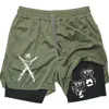 Men's Compression Shorts Anime Demon Slayer Print Beach Shorts Gym Fitness Running Quick Dry Short Pants Summer Print Sportswear 3