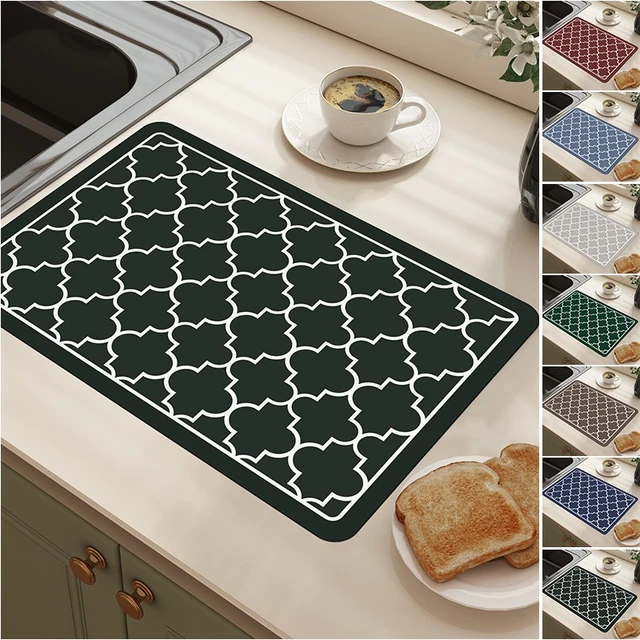 Absorbent Coffee Dish Large Kitchen Absorbent Draining Mat Drying