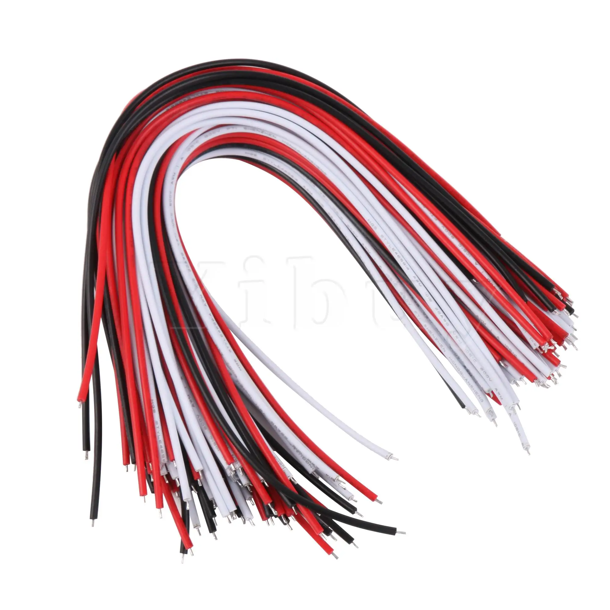 

Yibuy 90 шт. 22AWG луженая медная проволока для гитары 1 фут черный красный белый