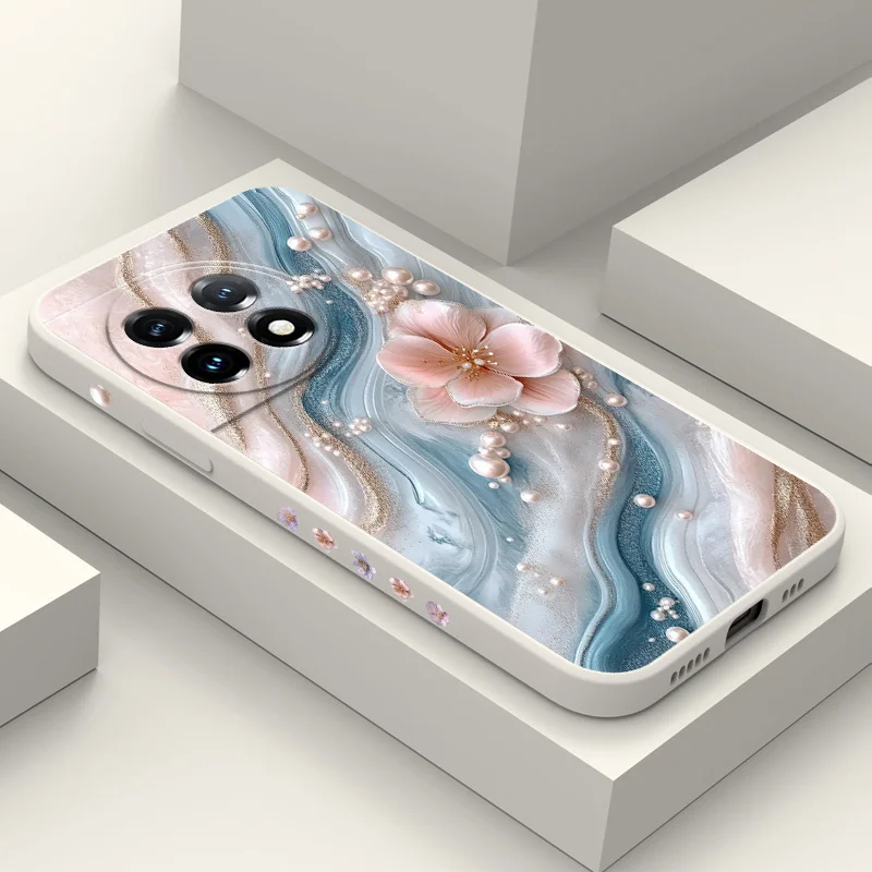 Pearlescent Flower Liquid Silicone Phone Case