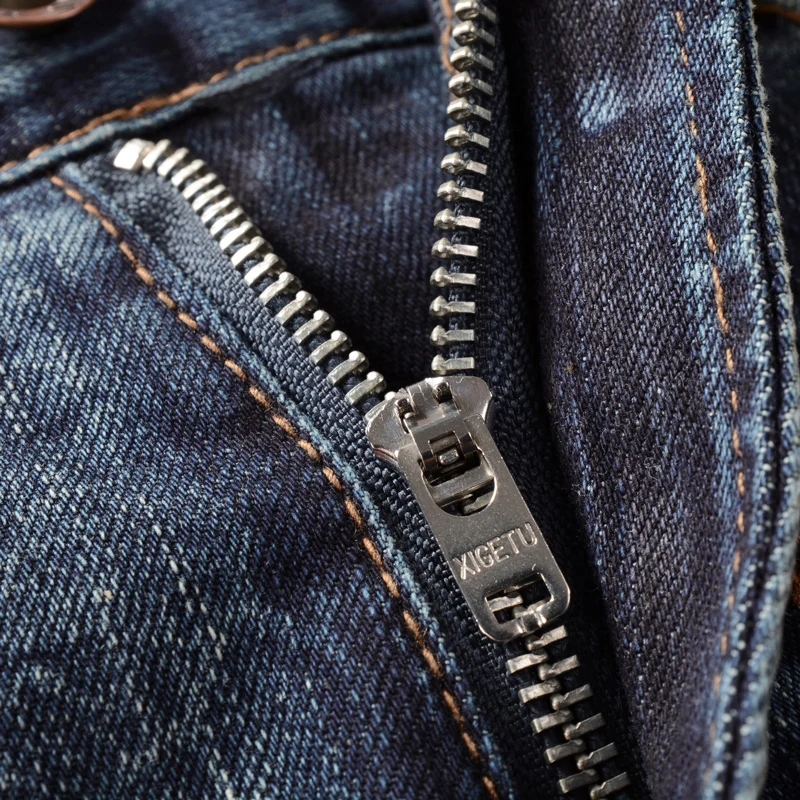 Fashion Vintage Men Jeans High Quality Retro Blue Elastic Slim Fit Ripped Jeans Men Casual Trousers Designer Denim Pants Hombre