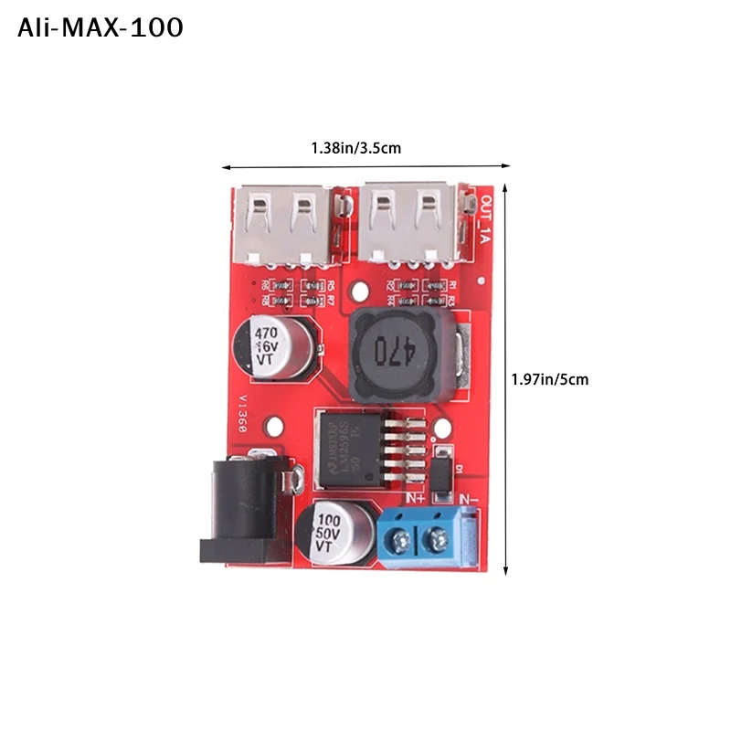 【Rw】1Pc DC3A 전압 조절 전원 모듈 이중 USB 충전 DC-DC 스텝다운 컨버터 9V 12V 24V 36V 5V3A 자동차 충전 태양광
