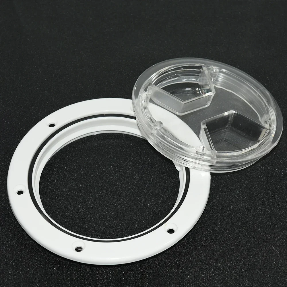 Coperchio Per Portello Barca In ABS 6 Pollici (151mm) – Rotondo, Bianco, Antiscivolo E Resistente - 4