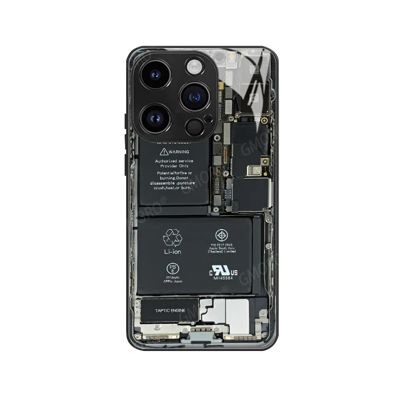 Circuit Board Phone Case Suitable for Apple 13 Funny 14 Promax Creative 12 Cool 15 New Glass Case Fun