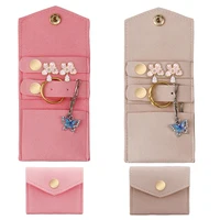 Mini boîte à bijoux, organisateur de rangement fonctionnel, sac à bijoux pliable pour bagues, boucles d'oreilles, colliers, pochettes de voyage 1