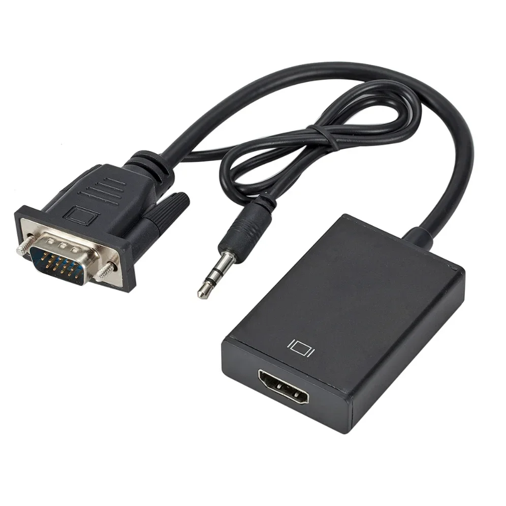 VGA to HDMI-compatible Converter Cable Full HD 1080P VGA to HDMI Cable Adapter W