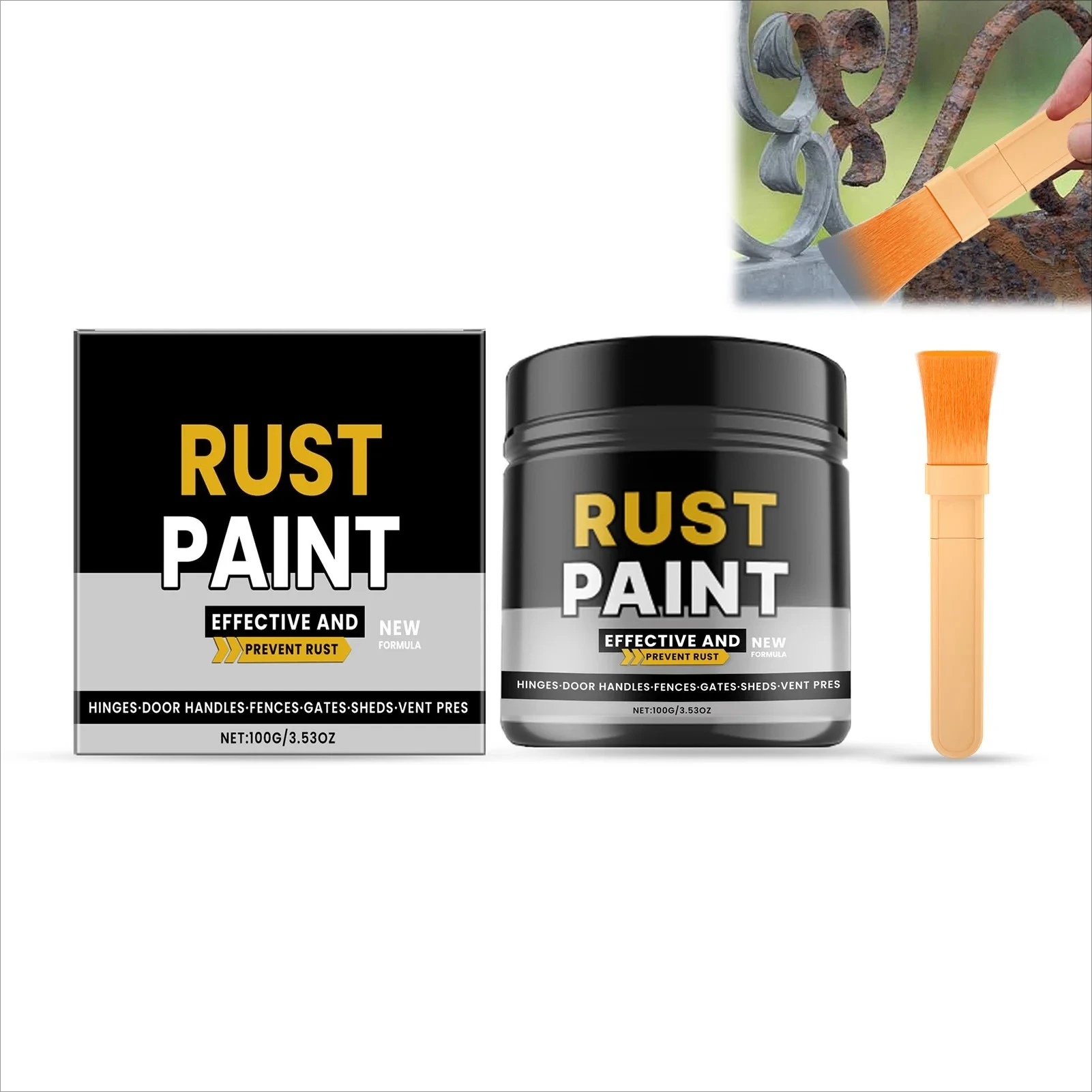 Anti rust paint used on various metal items including tools and fixtures