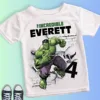 Boy Birthday Hulk Personalize Name Shirt Children 2 3 4 5 6 7 8 Years New Marvel Hulk Birthday Summer White Short Sleeve T-Shirt 2