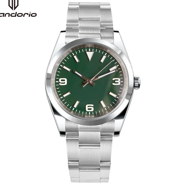 Tandorio-男性用ステンレス鋼自動巻き時計,機械式腕時計,サファイア