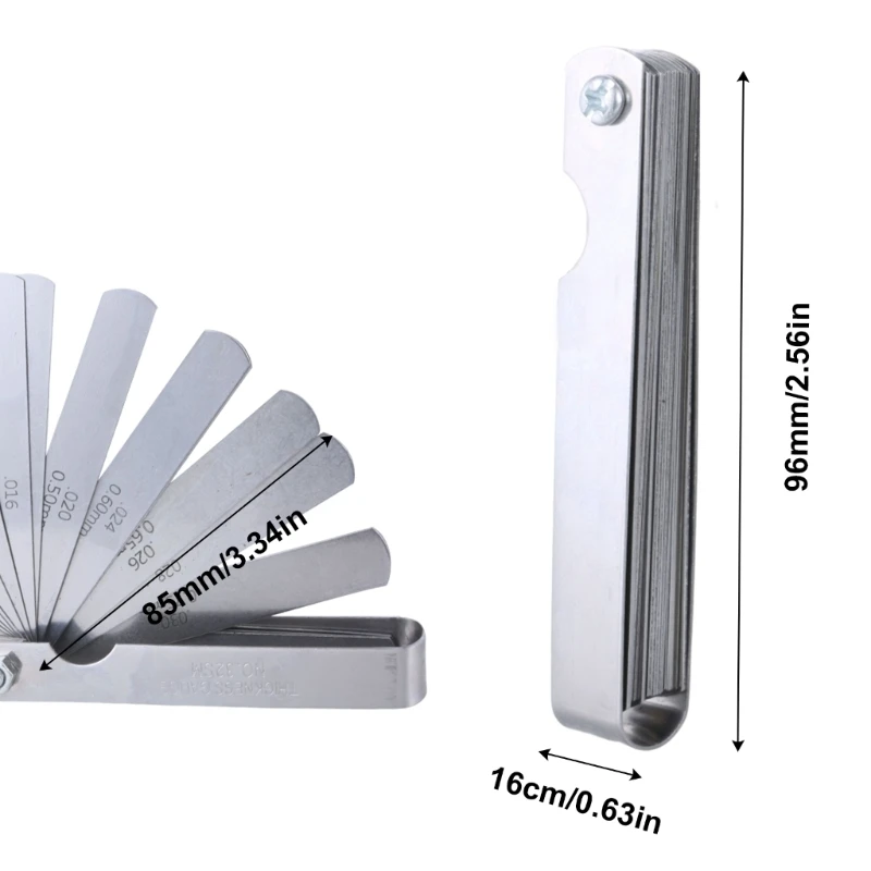32 Pieces Thickness Tappet Valves Stainless Steel Feeler Gauges Gaps Measuring Tool