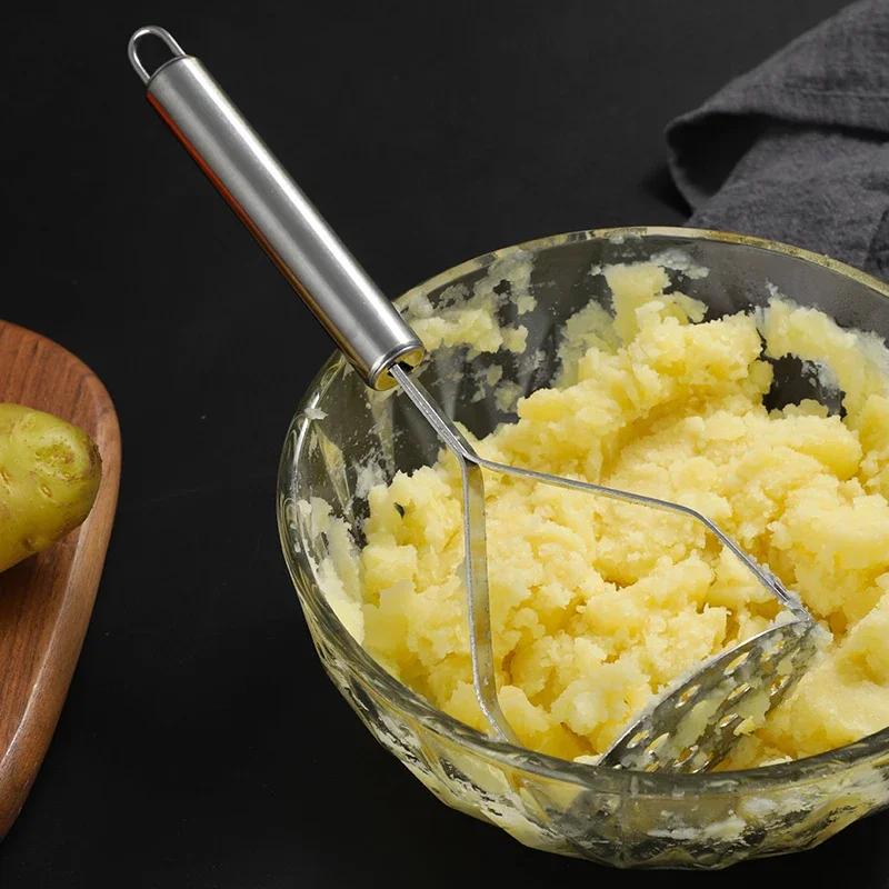 Potato Masher Stainless Steel Potato Masher Manual Fruit Vegetable Pressure Mud Machine Kitchen Children Food Crusher Complementary Gadget