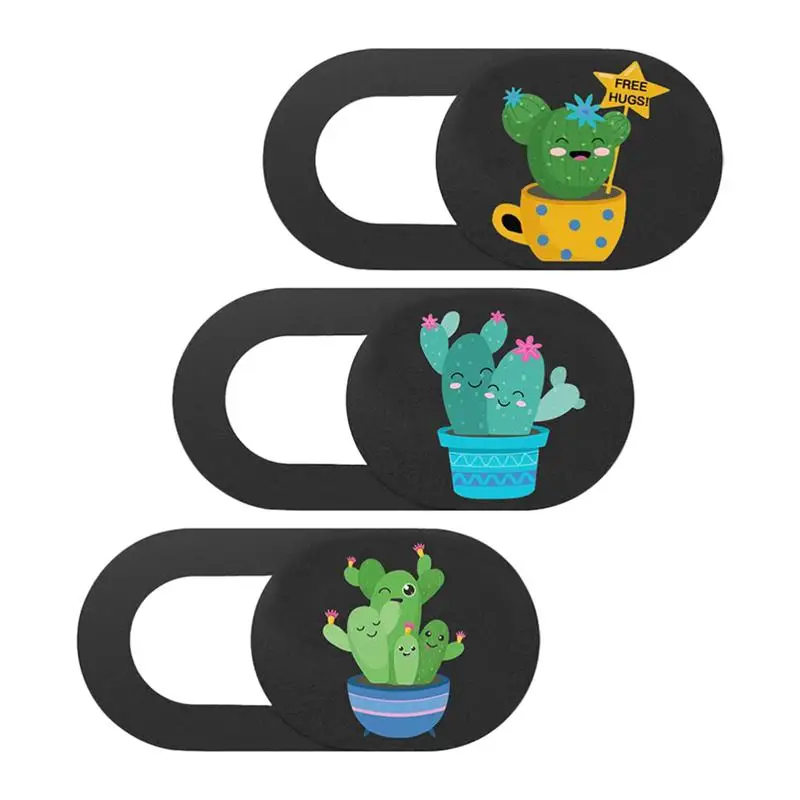 phone lens 3pcs Cartoon Cactus Camera Cover Slide Phone Webcam Slider Camera Cover zoom lens for mobile phone