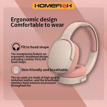 Fashionable Bluetooth wireless headphones, over-ear, deep bass, sports stereo, high fidelity, long battery life, universal 1