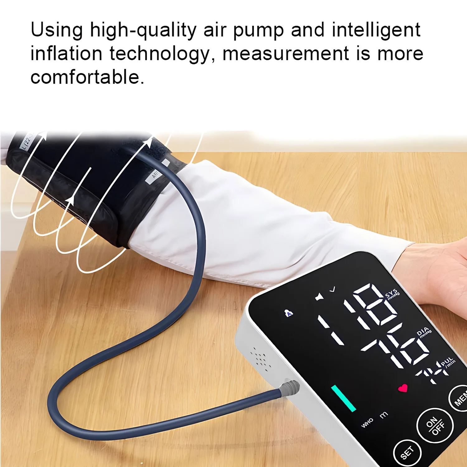 Upper Arm Digital Blood Pressure Monitor BP LED Tonometer Tensiometer Heart Rate Monitor 32 Cuff Sphygmomanometer