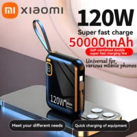 Xiaomi 50000mAh Power Bank 120w Detachable Usb To Type C Cable Two-way Fast Charger Mini Powerbank For Iphone Xiaomi Samsung 1
