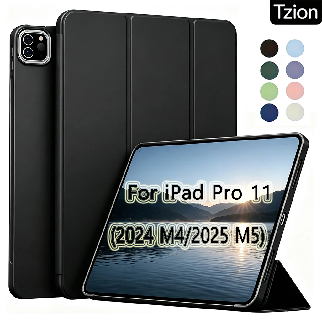 Soft Silicone Tablet Case with Smart Flip Cover and Auto Wake Sleep