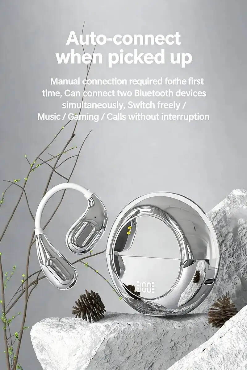 Écouteurs bluetooth m30 open-ear à crochet avec réduction de bruit_voghion.com