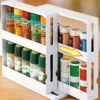 1 PC spice storage rack,90 degree swivel item storage rack, countertop 2 tier storage rack,small storage and organizer rack 1