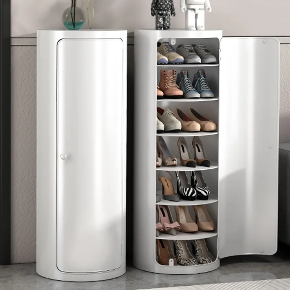 360-degree Rotating Shoe Cabinet, Premium Rotating Shoe Rack with Doors, with Adjustable Shelves (Size : 39 * 105cm/15 * 41in)