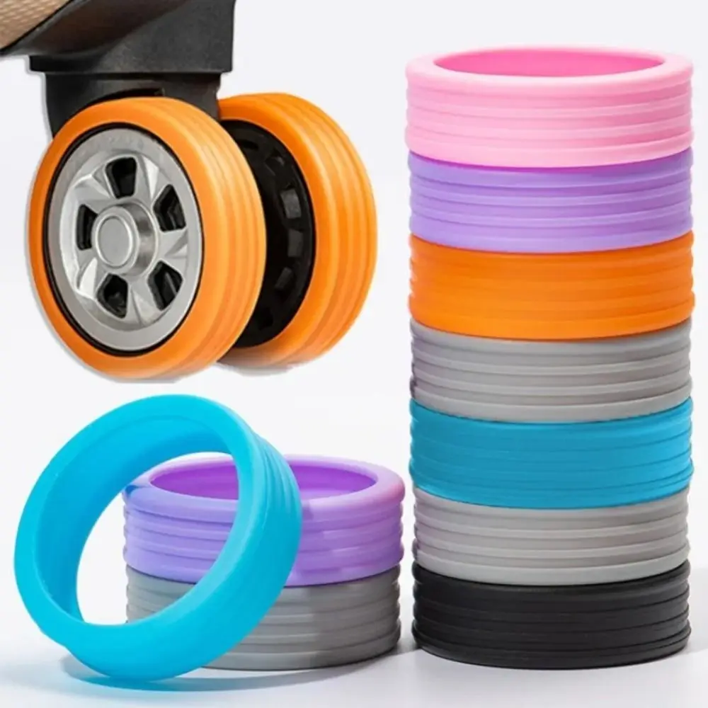 4/8PCS/Set Silicone Luggage Wheels Protector with Silent Sound Suitcase Parts Axles Suitcase Wheels Protection Cover