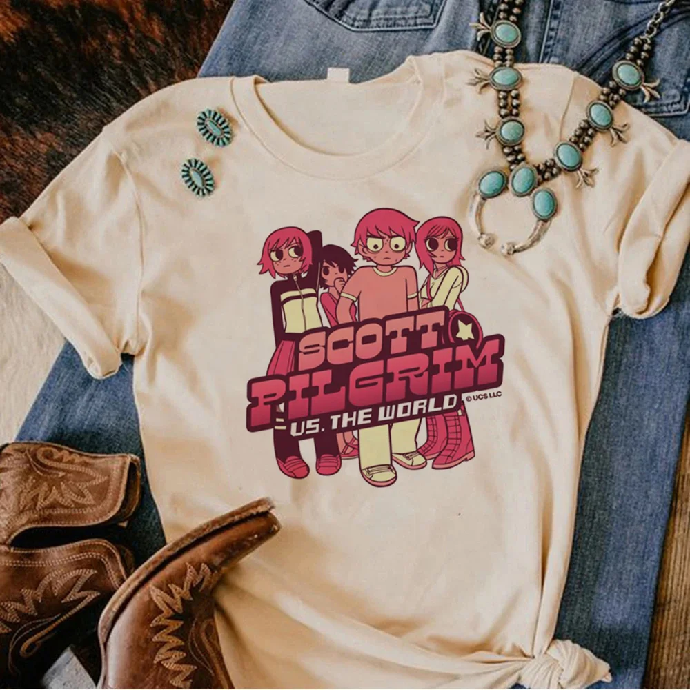 Scott Pilgrim Top Donna Estate Manga Tshirt Ragazza Grafica Abbigliamento
