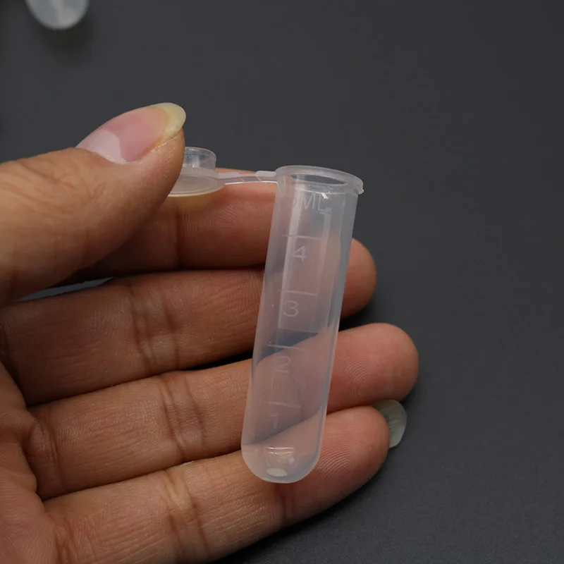 50 Pieces/set of 5ml Centrifuge Tube Multi-purpose Transparent Plastic Empty Sample Storage Container Round Bottom with Scale