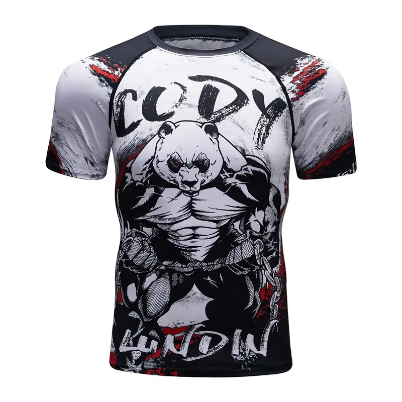Erkekler Spor MMA Rashguard Jiu Jitsu Formaları + Pantolon Spor T Gömlek UCF BJJ Boks Seti Spor Salonu Döküntü Guard Fightwear Spor Takım Elbise Boxeo