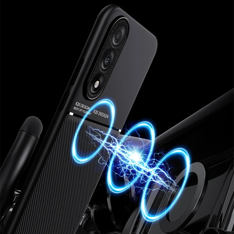 Magnetic Leather Protective Phone Case with Soft Back Cover