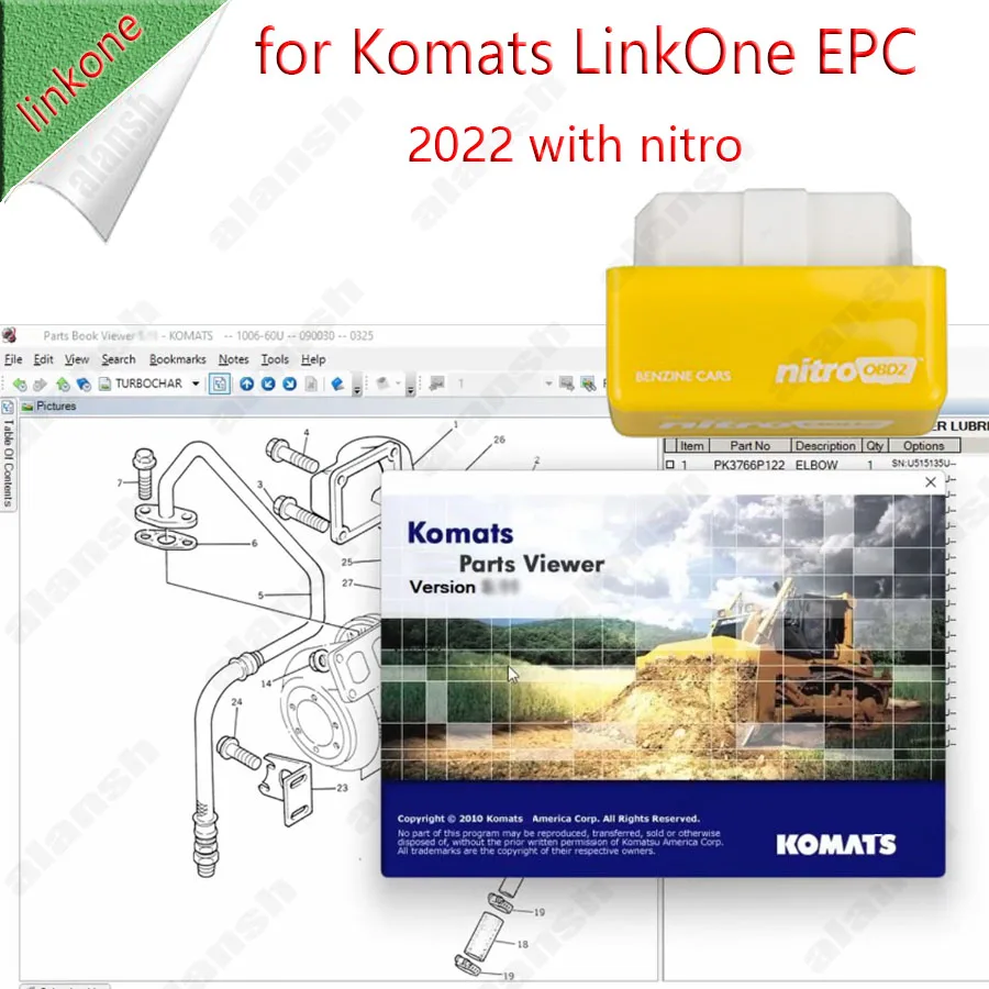 Для Komatsu LinkOne EPC 2022 полностью офлайн-запчасти catalouge + нитроборд