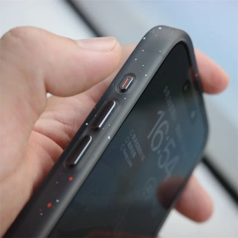 Tintenpunkt-Druck Matte Kabellose Ladehülle für Magsafe für iPhone 18 17 Pro Max 18Pro 17Pro 16 15 13 14 Stoßfeste Bumper-Hülle – Detail 5