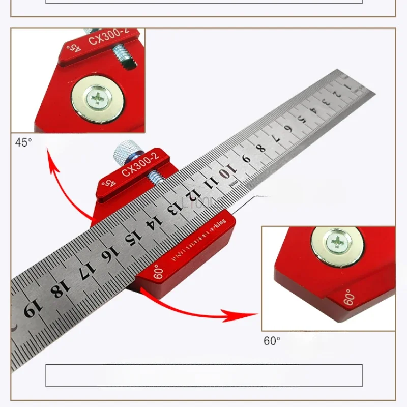 Woodworking Ruler Accurate Measurement Tool Adjustable Distance Ruler Angle Rulers Woodworking Household Decoration Wooden Tools