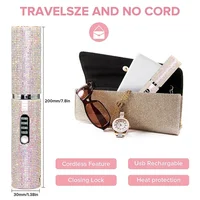2-IN-1 Electric Hair Straightener Curler Fashion Colored Diamond  Design Cordless Travel Home Hair Straightening Styler Brush 2