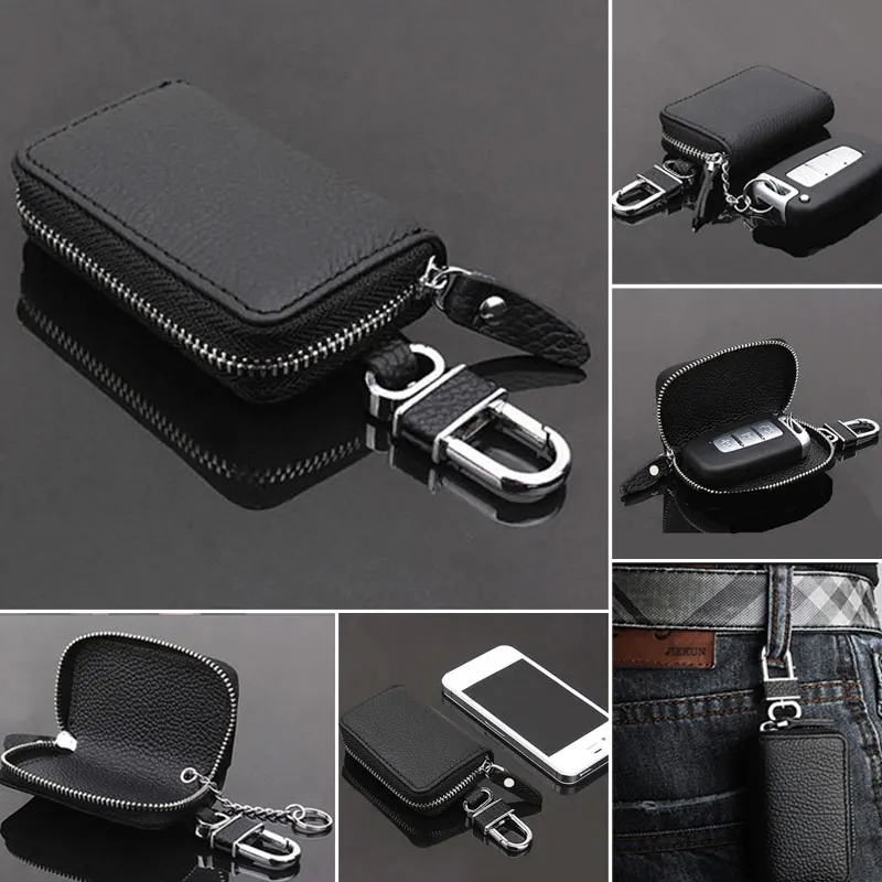 PU Leather Car Key Wallets Men Key Holder Housekeeper Keys Organizer Women Keychain Covers Zipper Case Bag Pouch Purse key organizer key case key purse key holder