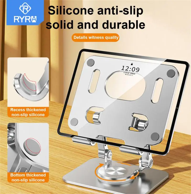 

RYRA Foldable Bracket Stand 360 Degree Rotating Hollowed Tablet Holder Height Adjustable Multifunctional Holder For Macbook Ipad