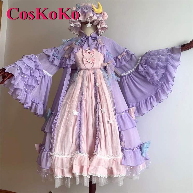 

CosKoKo Patchouli Knowledge Cosplay Anime Game Touhou Project Costume Elegant Gorgeous Formal Dress Party Role Play Clothing