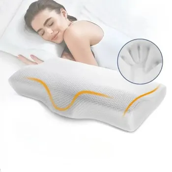 AliExpress Collection 메모리 폼 침대 정형 베개, 목 보호, 느린 리바운드 메모리 베개, 나비 모양, 자궁 경부 건강