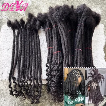 Estensioni Dreadlock in Capelli Umani da 8-14 Pollici, Larghezza 0,6 cm, con Estremità Ricciute, Fatte a Mano, Permanenti, Tingibili, per Uomini/Donne