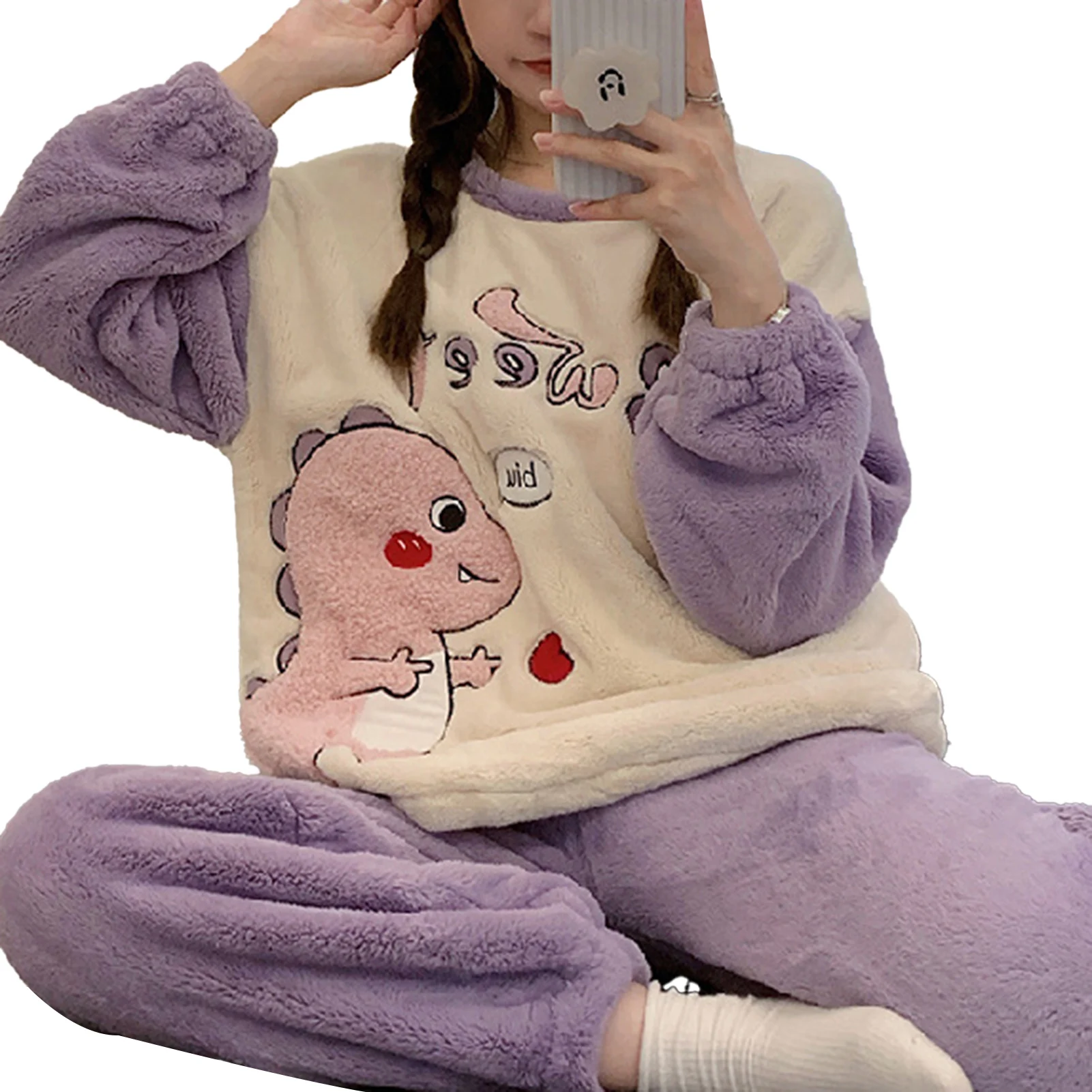 Women Cute Pajamas Set Kawaii Leisure Loose Two-Piece Sleepwear Set for  Women Girls Nightwear d88 - AliExpress