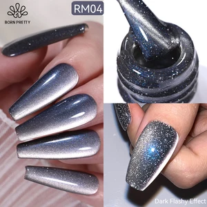 BORN PRETTY 10ML Reflective Moonlight Cat Magnetic Gel Nail Polish Sparkling Glitter Vanish Semi Permanent for New Year Manicure