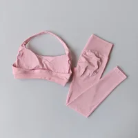 Seamless Yoga Suit Women's Beauty Back Sports Bra Lingerie Peach Buttocks Fitness High Waist Legigngs Gym Yoga Suit Pilates Set - Image 3