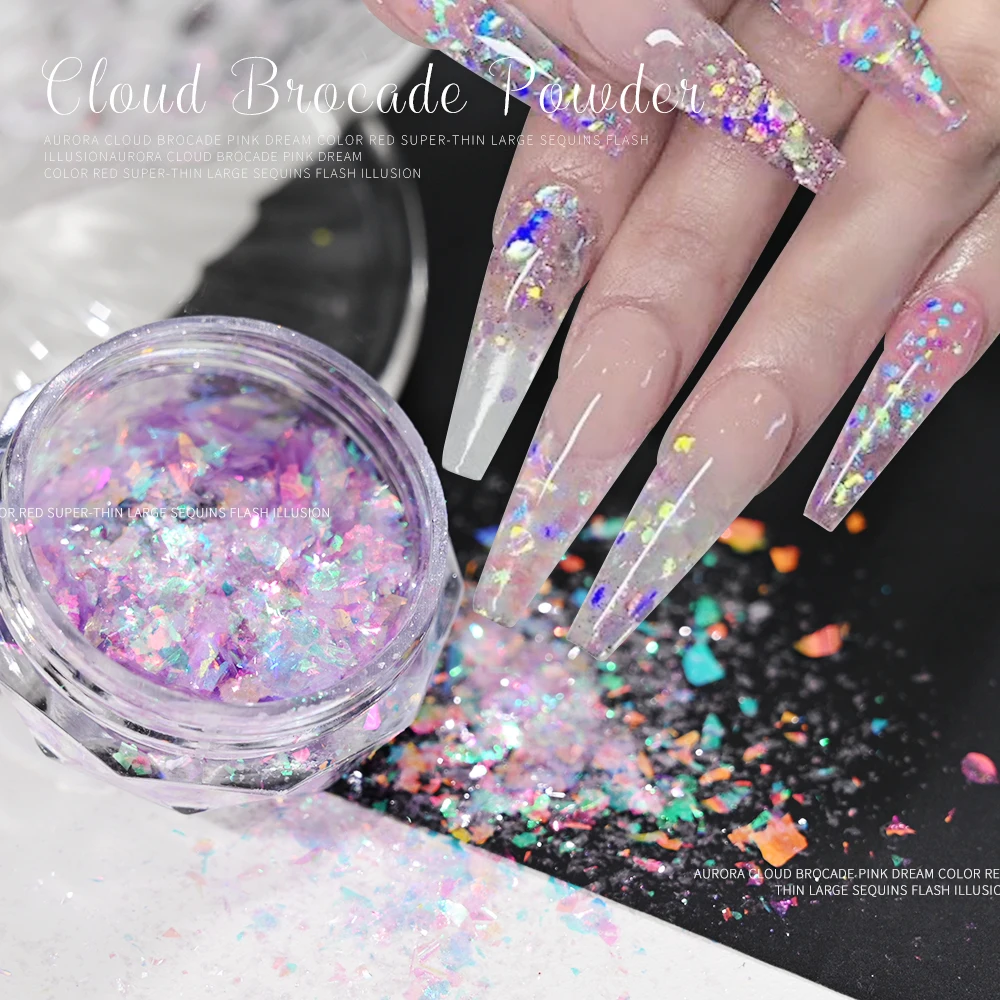 1Jar Unicorn Mirror Aurora Opal Powder Shiny Fairy Ice Loose Glitter Pigment Ultra Thin Polarized Mermaid Chameleon Opal Powder