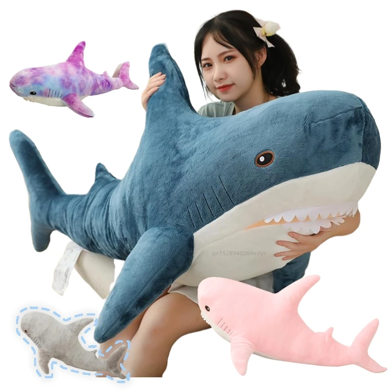 Simulated Shark Sea Creature Fish Toy Soft Dolls Cartoon Pillow Bed Decor For Girls Boys
