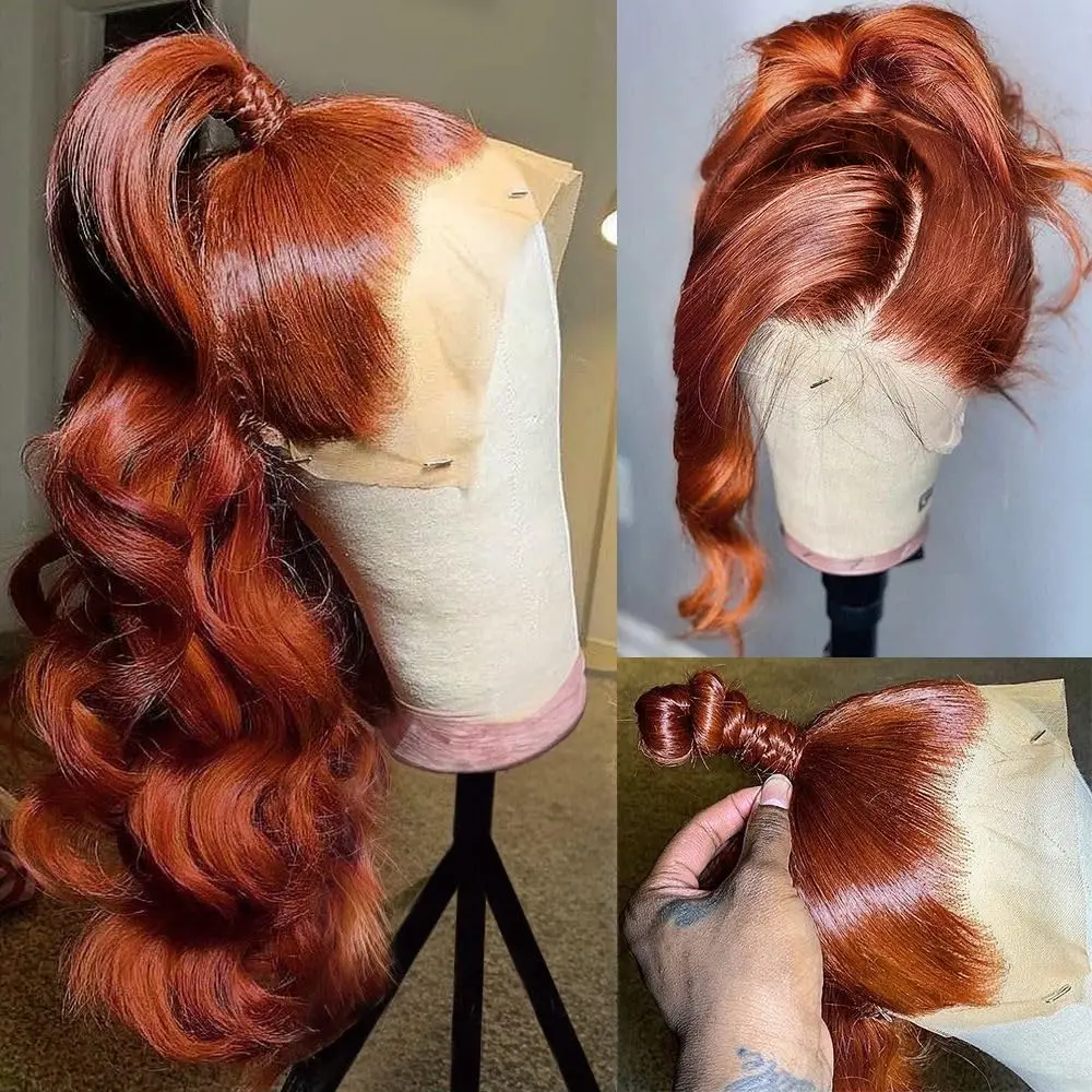 13x6 Lace Frontal Wig 13x4 Reddish Brown Body Wave Lace Front Human Hair Wig 30 Inch Brazilian Human Hair Wigs 4x4 Closure