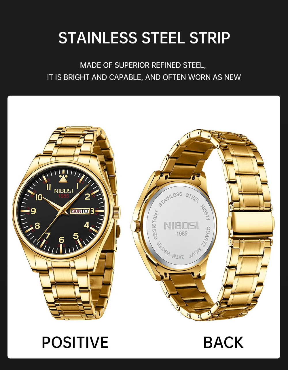 Quartz & Stainless Watch 2571 Nibosi