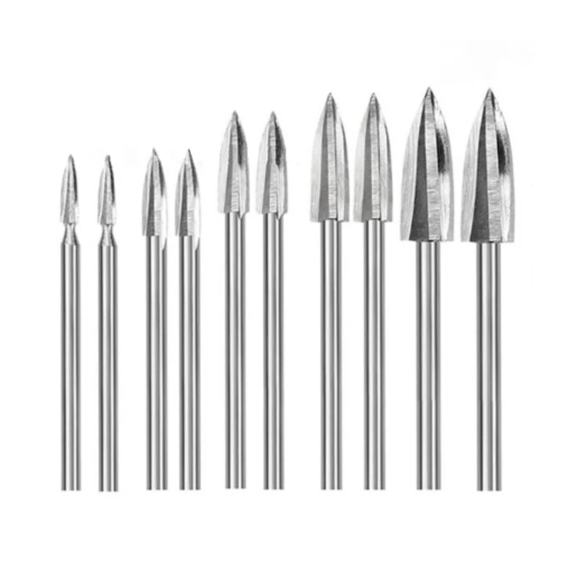 

10 Pieces Carving Drill Bit for DIY Woodworking Drilling Engraving Polishing Rotary Tools DIY Wooden Crafts