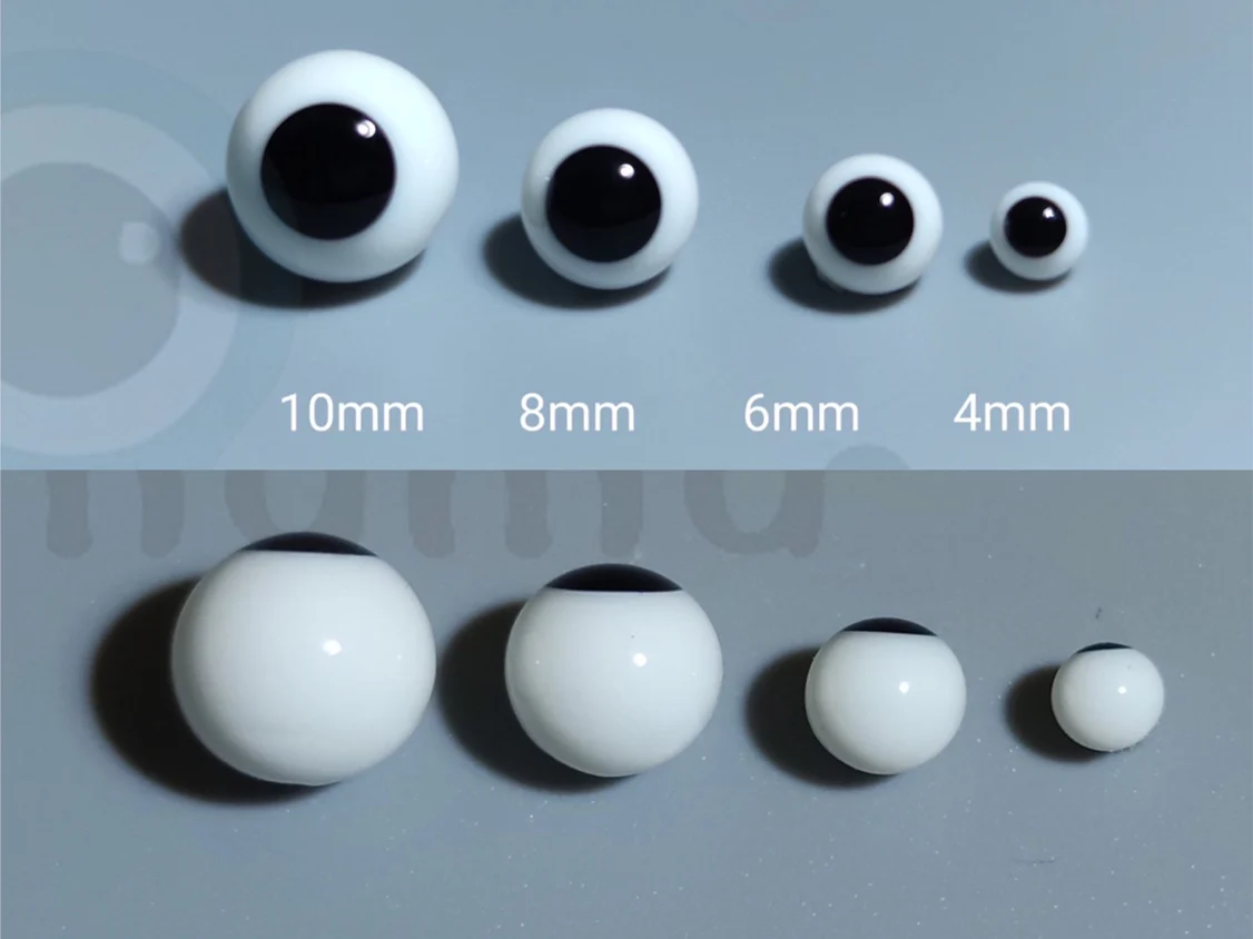 

Qbaby 16mm Soft Pottery Doll Simulation Eyeball 6/10/14mm OB11 Doll Black Glass Eyeball Clay DIY Doll Can Turn Simulation Eye