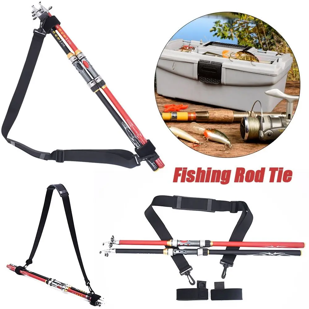 

black Non-slip Hot Shoulder Travel Holder Bandage Holder Stick Fishing Rod Tie