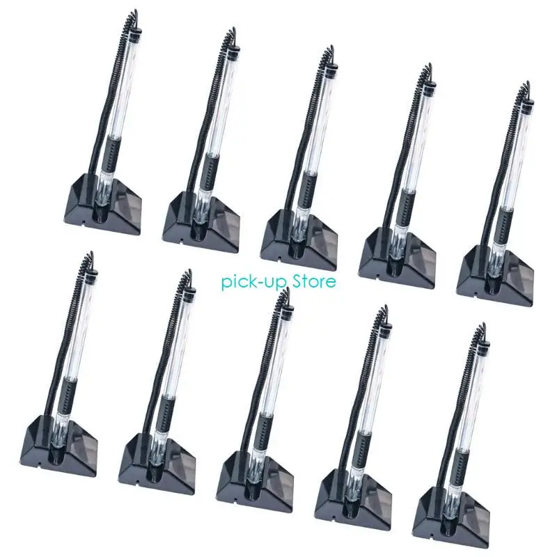 Q5WA 10Pcs 리셉션 카운터 펜 데스크탑 펜 검정 잉크 펜 책상, 접착 체인 및 보안 펜 홀더가있는 보안 펜