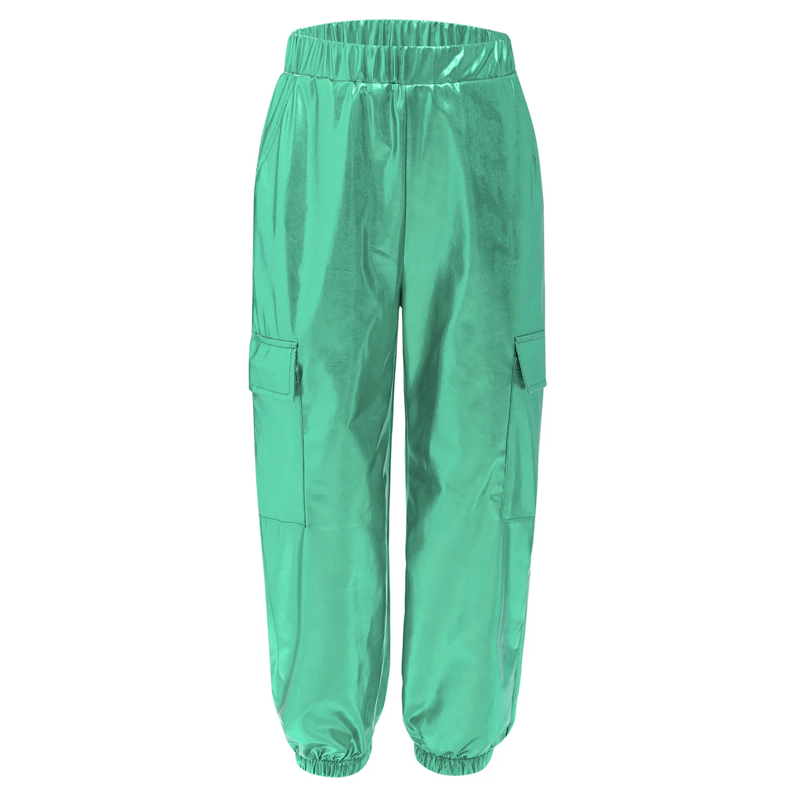 Jungen Mädchen Hip Hop Jazz Street Dance Hosen Mode Metallic Glänzenden Elastischen Bund Hosen Skateboard Leistung Kostüm – Detail 6